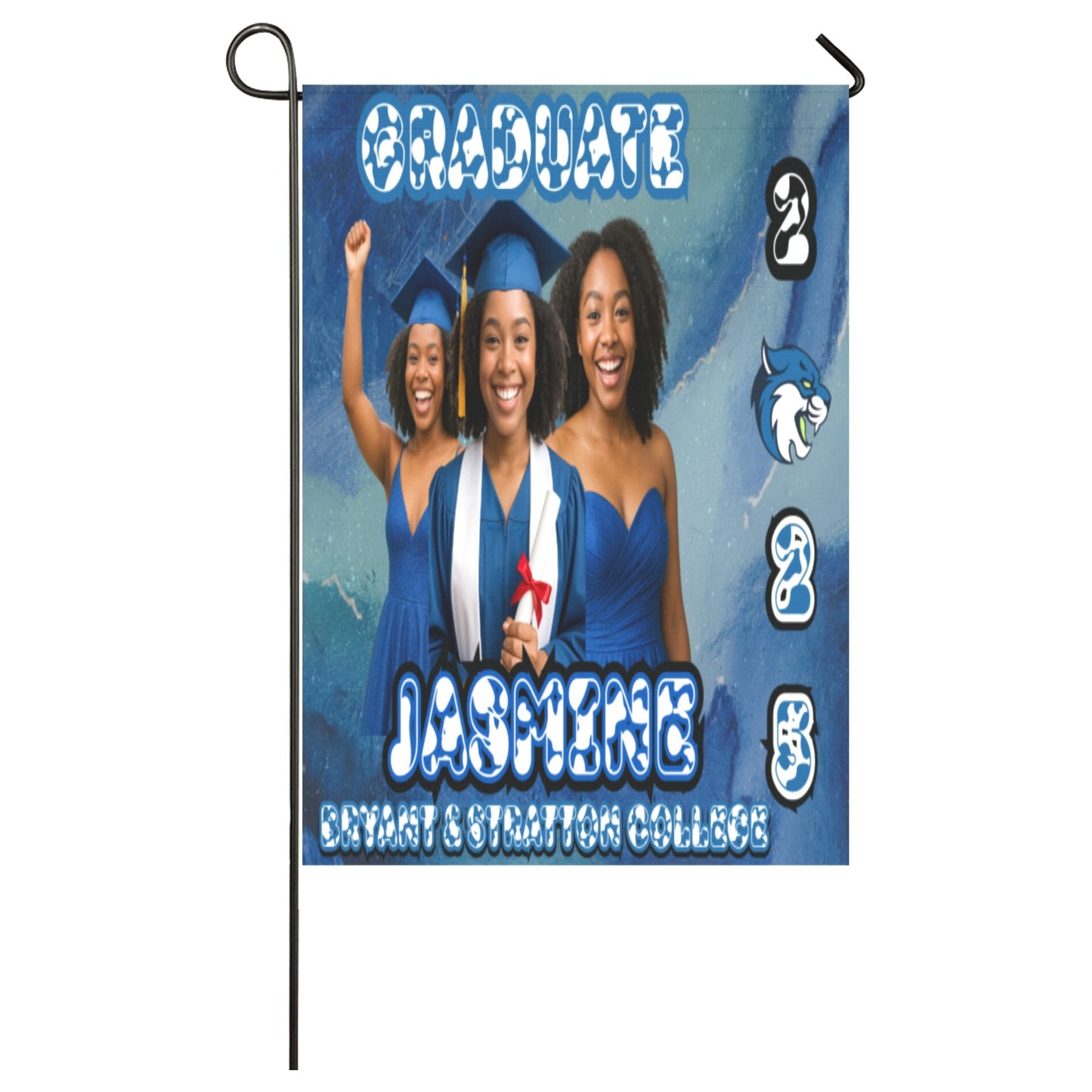 Custom Graduation Yard Flag – Class of 2025 | Double-Sided, Personalized with Name & School Colors (28x40)