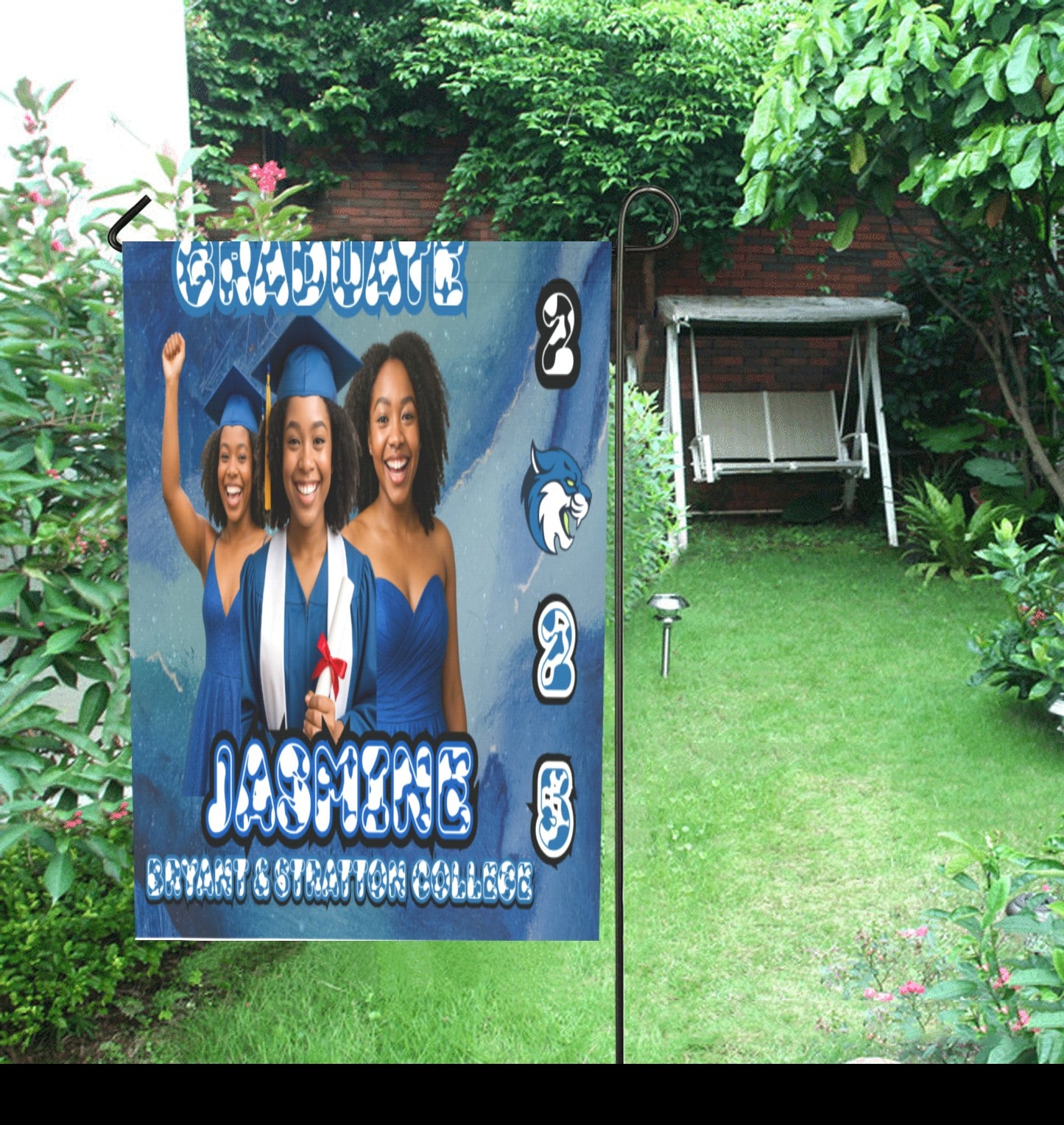 Custom Graduation Yard Flag – Class of 2025 | Double-Sided, Personalized with Name & School Colors (28x40)