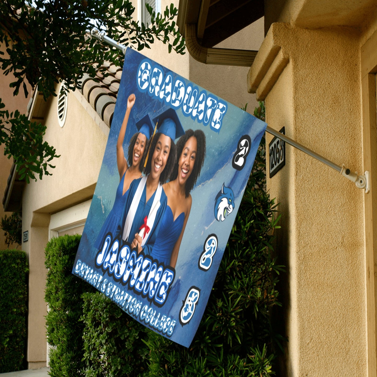 Custom Graduation Yard Flag – Class of 2025 | Double-Sided, Personalized with Name & School Colors (28x40)
